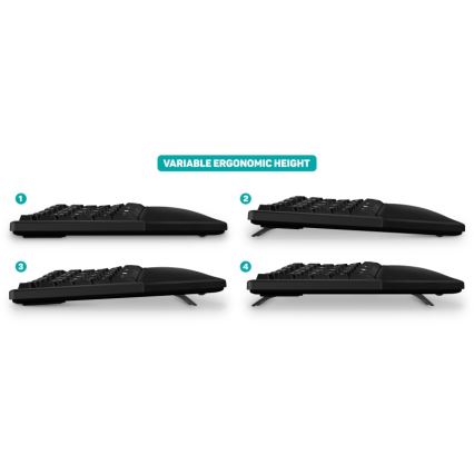 CONNECT IT CKB-2800-CS - Ergonomic wireless keyboard with CZ/SK localization black