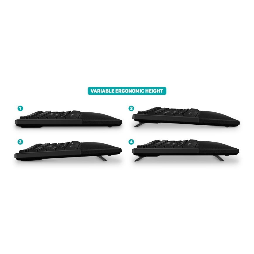 CONNECT IT CKB-2800-CS - Ergonomic wireless keyboard with CZ/SK localization black