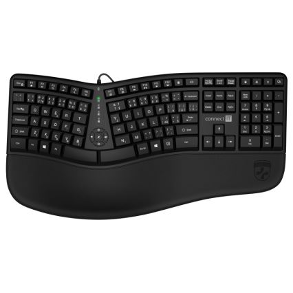 CONNECT IT CKB-2800-CS - Ergonomic wireless keyboard with CZ/SK localization black