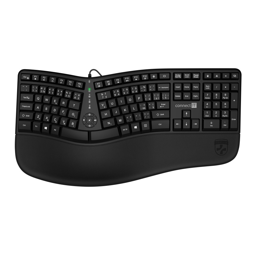 CONNECT IT CKB-2800-CS - Ergonomic wireless keyboard with CZ/SK localization black