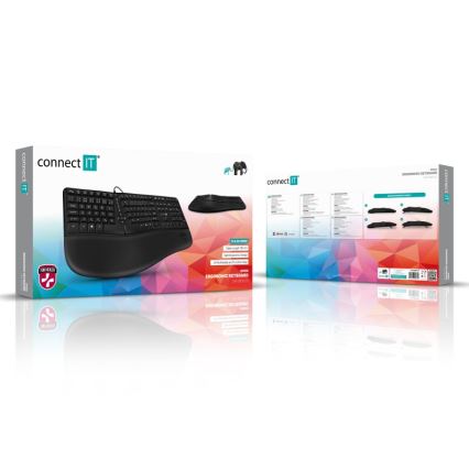 CONNECT IT CKB-2800-CS - Ergonomic wireless keyboard with CZ/SK localization black