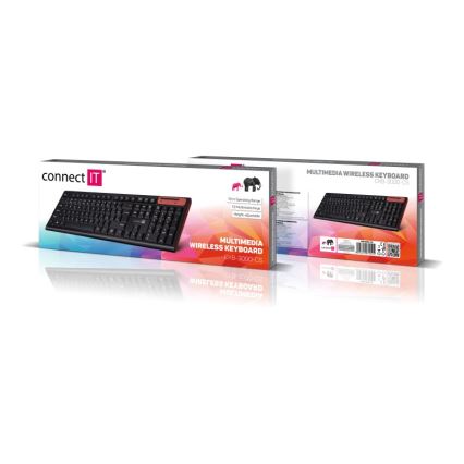CONNECT IT CKB-3000-CS - Multimedia wireless keyboard with CZ/SK localization 2xAAA black