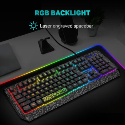 CONNECT IT CKB-3530-DD - LED RGB Wired gaming keyboard with CZ/SK localization black