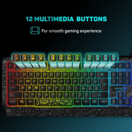 CONNECT IT CKB-3530-DD - LED RGB Wired gaming keyboard with CZ/SK localization black