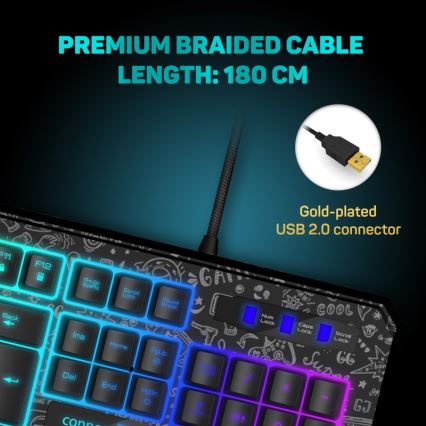 CONNECT IT CKB-3530-DD - LED RGB Wired gaming keyboard with CZ/SK localization black