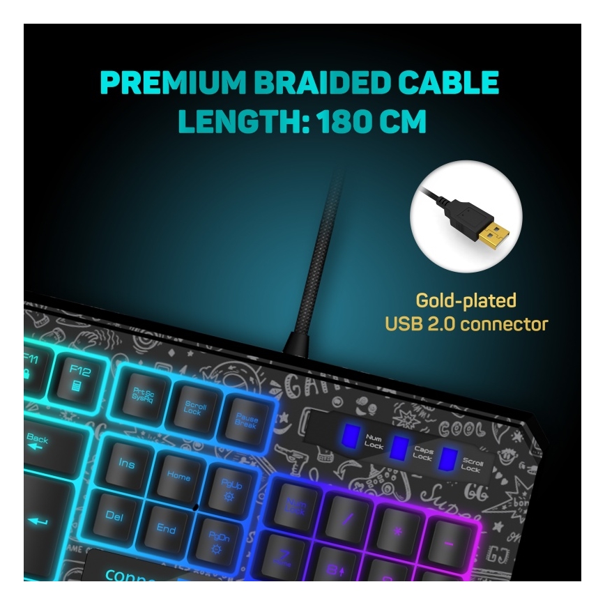 CONNECT IT CKB-3530-DD - LED RGB Wired gaming keyboard with CZ/SK localization black