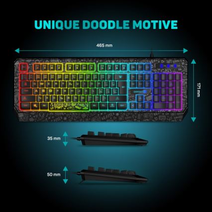 CONNECT IT CKB-3530-DD - LED RGB Wired gaming keyboard with CZ/SK localization black