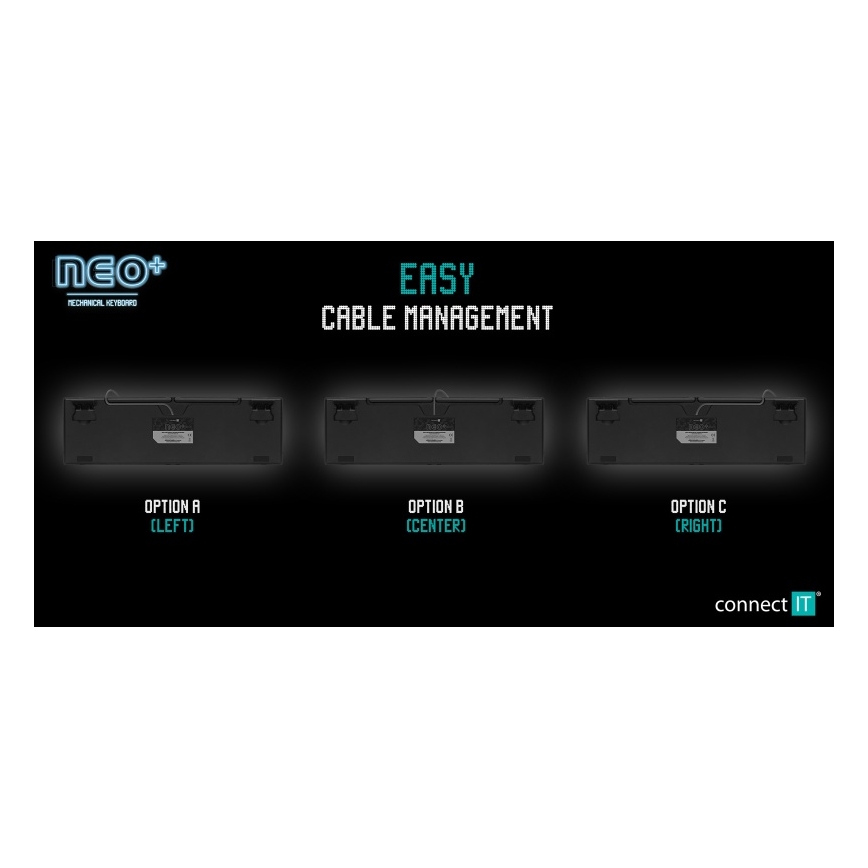 CONNECT IT CKB-3591-CS - LED RGB Wired gaming keyboard with CZ/SK localization black + red frame