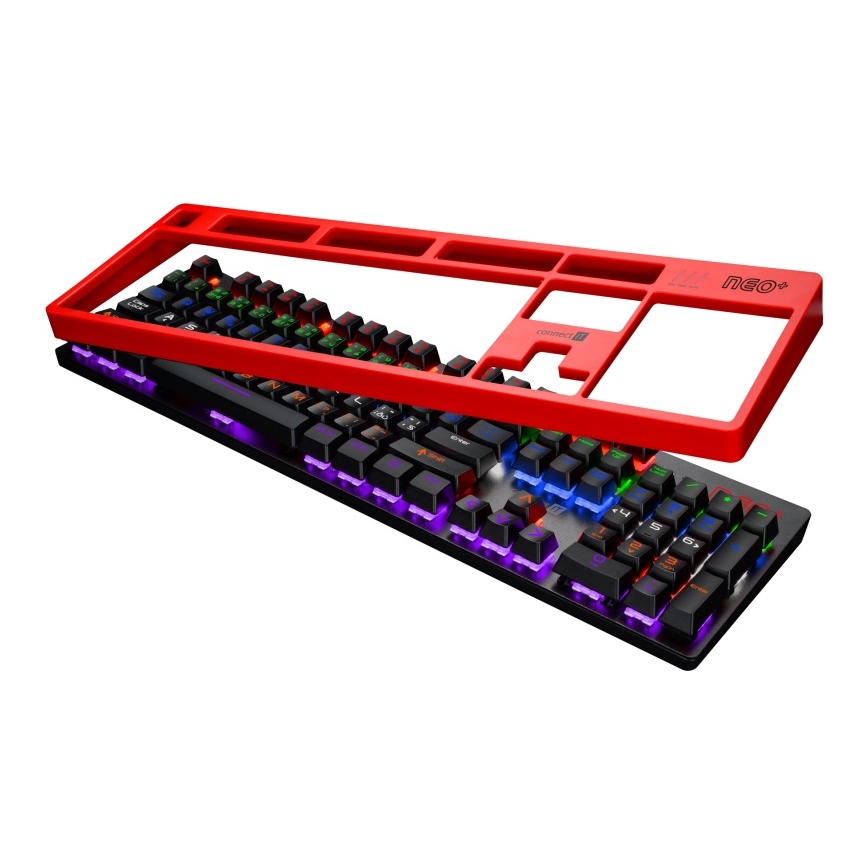 CONNECT IT CKB-3591-CS - LED RGB Wired gaming keyboard with CZ/SK localization black + red frame