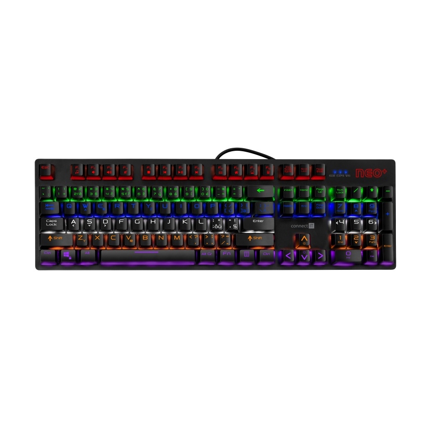 CONNECT IT CKB-3591-CS - LED RGB Wired gaming keyboard with CZ/SK localization black + red frame