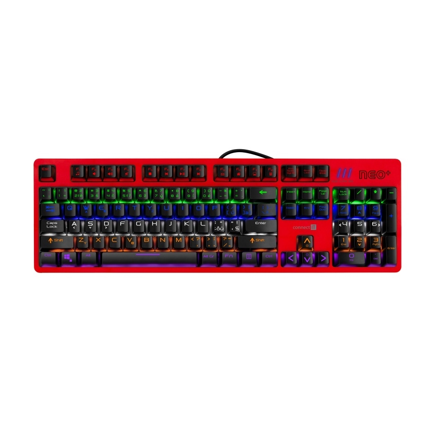CONNECT IT CKB-3591-CS - LED RGB Wired gaming keyboard with CZ/SK localization black + red frame