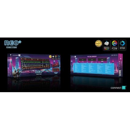 CONNECT IT CKB-3591-CS - LED RGB Wired gaming keyboard with CZ/SK localization black + red frame