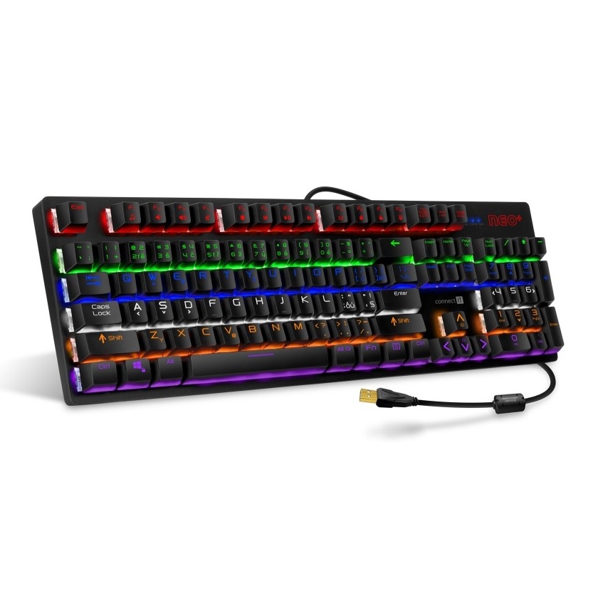 CONNECT IT CKB-3591-CS - LED RGB Wired gaming keyboard with CZ/SK localization black + red frame