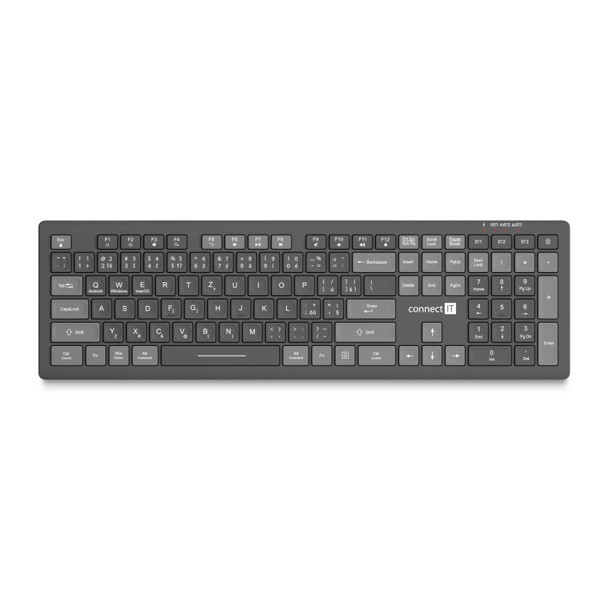 CONNECT IT CKB-5060-CS - Low-profile quiet keyboard with CZ/SK localization 350 mAh
