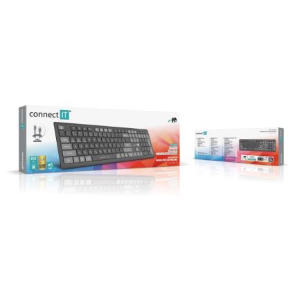 CONNECT IT CKB-5060-CS - Low-profile quiet keyboard with CZ/SK localization 350 mAh