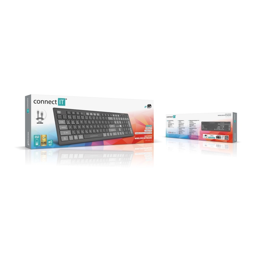 CONNECT IT CKB-5060-CS - Low-profile quiet keyboard with CZ/SK localization 350 mAh