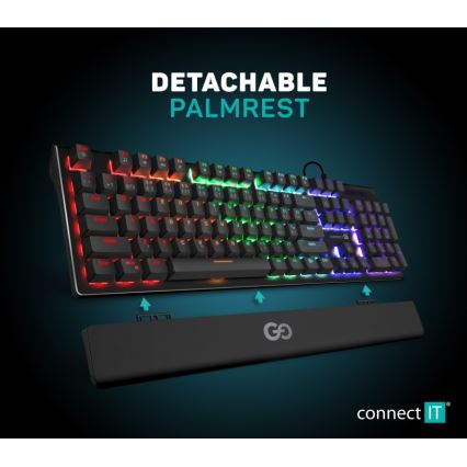 CONNECT IT CKB-7050-CS - LED RGB Wired gaming keyboard with CZ/SK localization black