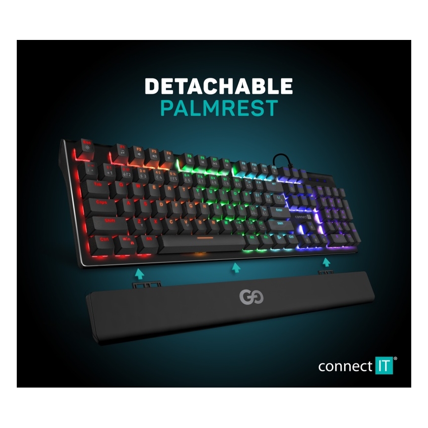 CONNECT IT CKB-7050-CS - LED RGB Wired gaming keyboard with CZ/SK localization black