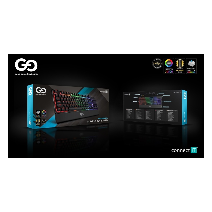 CONNECT IT CKB-7050-CS - LED RGB Wired gaming keyboard with CZ/SK localization black