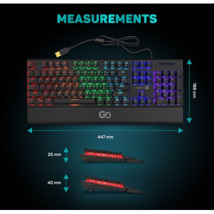 CONNECT IT CKB-7050-CS - LED RGB Wired gaming keyboard with CZ/SK localization black
