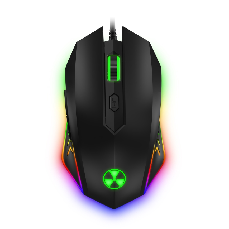 CONNECT IT CKM-3200-CS - LED RGB Wired gaming keyboard and gaming mouse 1200/1800/2400/3600 DPI with CZ/SK localization black