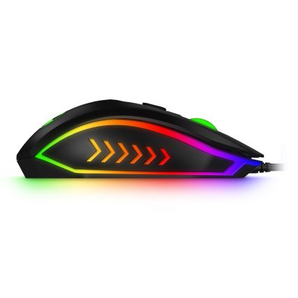 CONNECT IT CKM-3200-CS - LED RGB Wired gaming keyboard and gaming mouse 1200/1800/2400/3600 DPI with CZ/SK localization black