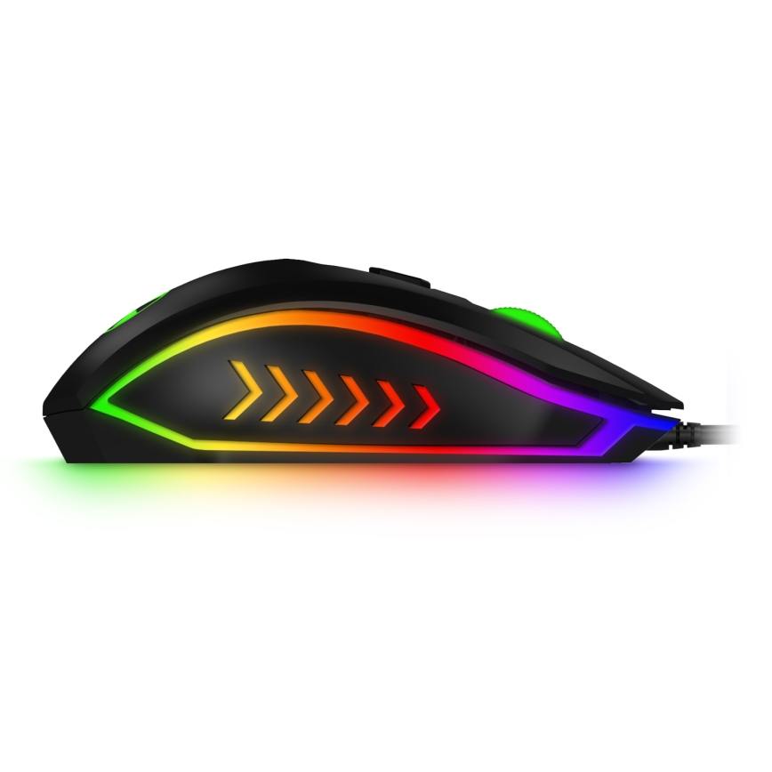 CONNECT IT CKM-3200-CS - LED RGB Wired gaming keyboard and gaming mouse 1200/1800/2400/3600 DPI with CZ/SK localization black