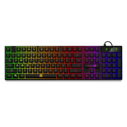 CONNECT IT CKM-3200-CS - LED RGB Wired gaming keyboard and gaming mouse 1200/1800/2400/3600 DPI with CZ/SK localization black