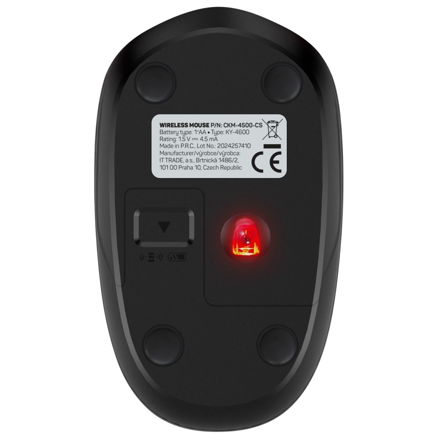 CONNECT IT CKM-4500-CS - Wireless keyboard and mouse 1000 DPI with CZ/SK localization 1xAAA + 1xAA black