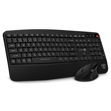 CONNECT IT CKM-6010-CS - Ergonomic wireless keyboard and mouse 800/1200/1600/2400 DPI with CZ/SK localization 1xAA + 2xAAA black