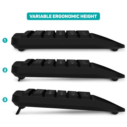 CONNECT IT CKM-6010-CS - Ergonomic wireless keyboard and mouse 800/1200/1600/2400 DPI with CZ/SK localization 1xAA + 2xAAA black