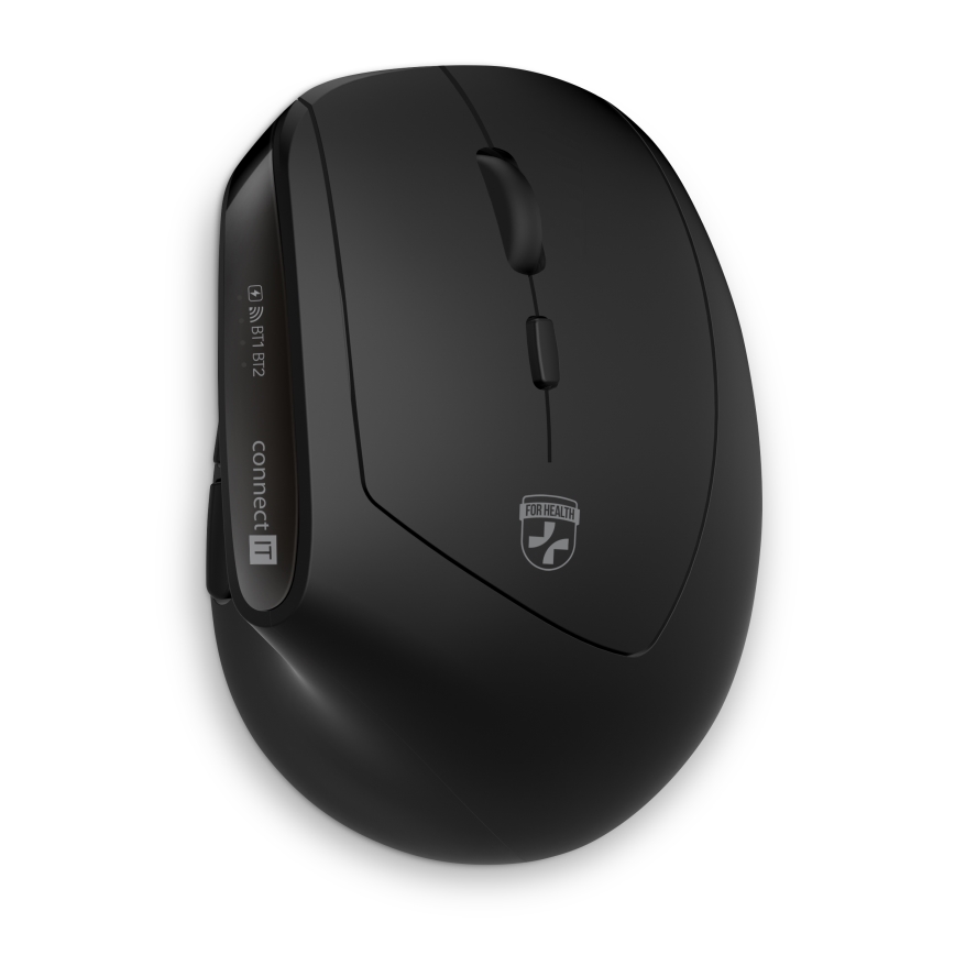 CONNECT IT CKM-6010-CS - Ergonomic wireless keyboard and mouse 800/1200/1600/2400 DPI with CZ/SK localization 1xAA + 2xAAA black