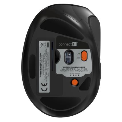 CONNECT IT CKM-6010-CS - Ergonomic wireless keyboard and mouse 800/1200/1600/2400 DPI with CZ/SK localization 1xAA + 2xAAA black