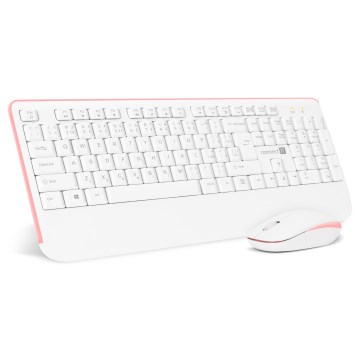 CONNECT IT CKM-7801-CS - Wireless keyboard and mouse 1200 DPI with CZ/SK localization 1xAAA + 1xAA white/pink