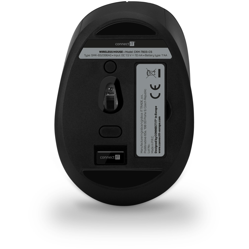 CONNECT IT CKM-7803-CS - Wireless keyboard and mouse 1200 DPI with CZ/SK localization 1xAAA + 1xAA black