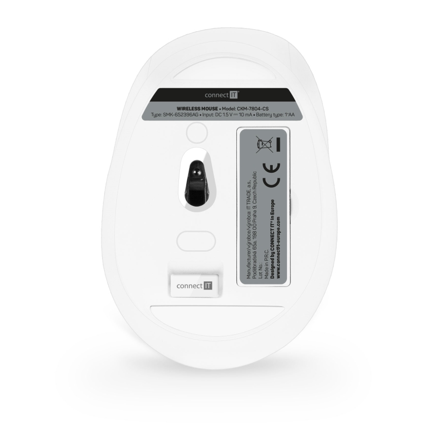 CONNECT IT CKM-7804-CS - Wireless keyboard and mouse 1200 DPI with CZ/SK localization 1xAAA + 1xAA white