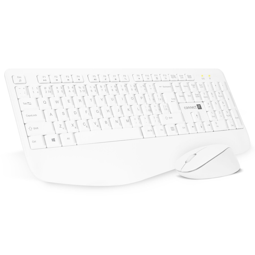 CONNECT IT CKM-7804-CS - Wireless keyboard and mouse 1200 DPI with CZ/SK localization 1xAAA + 1xAA white