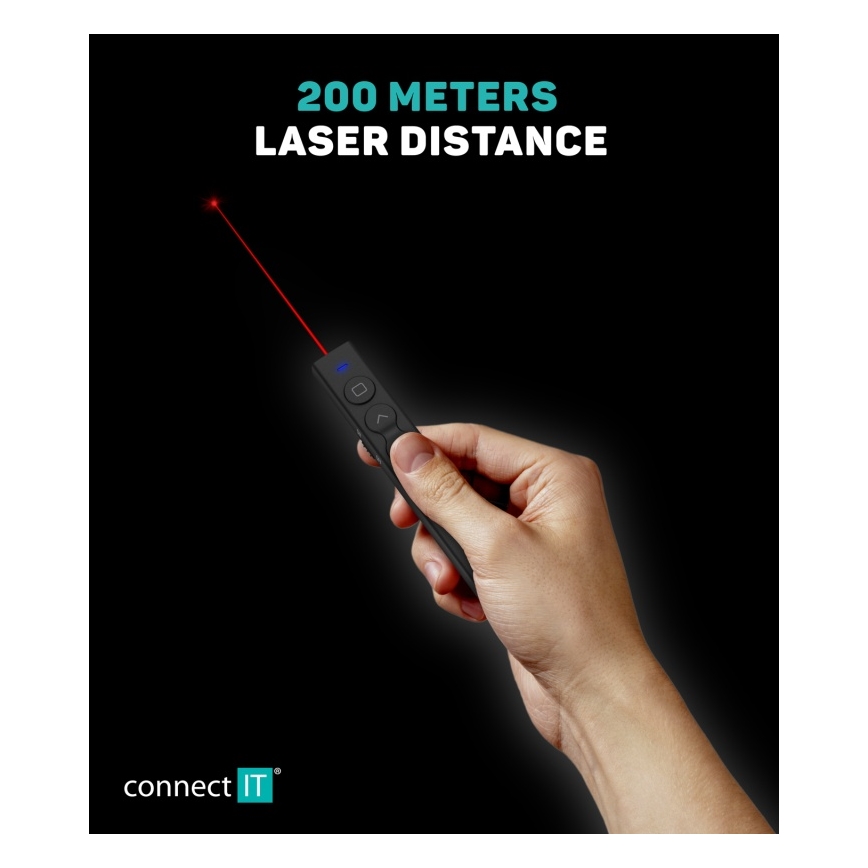 CONNECT IT CLP-2050-BK - Wireless presenter with laser pointer 1xAAA