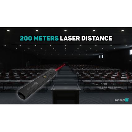 CONNECT IT CLP-2050-BK - Wireless presenter with laser pointer 1xAAA