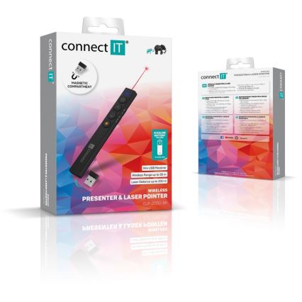 CONNECT IT CLP-2050-BK - Wireless presenter with laser pointer 1xAAA
