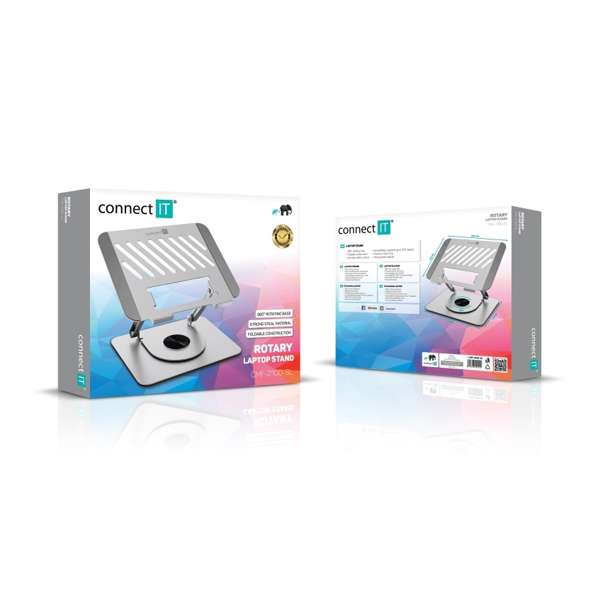 CONNECT IT CMF-2100-SL - Rotating laptop stand silver
