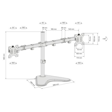 CONNECT IT CMF-3204-BK - Universal holder for 2 monitors 13-32” black