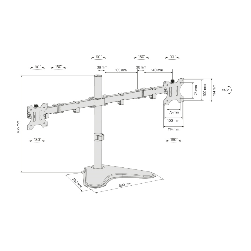 CONNECT IT CMF-3204-BK - Universal holder for 2 monitors 13-32” black