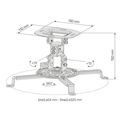 CONNECT IT CMF-6020-BK - Ceiling projector holder black