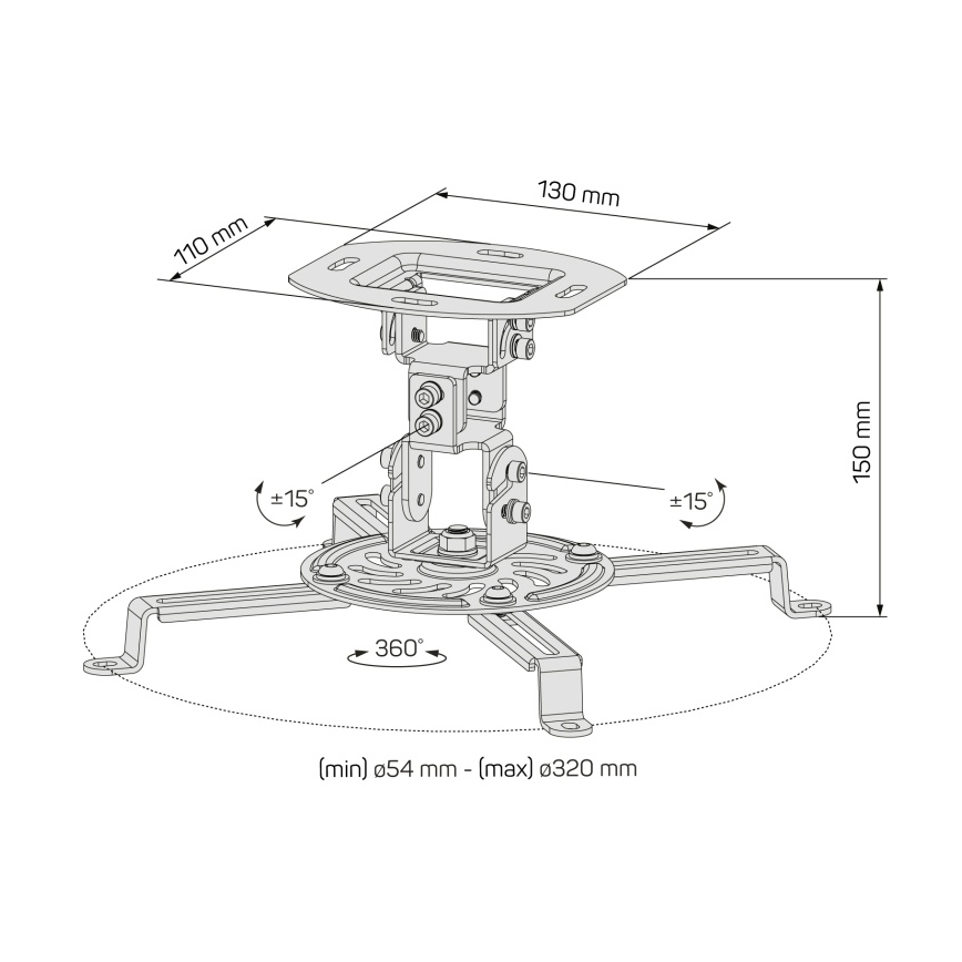 CONNECT IT CMF-6020-BK - Ceiling projector holder black