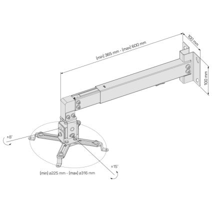 CONNECT IT CMF-7020-SL - Projector wall holder silver