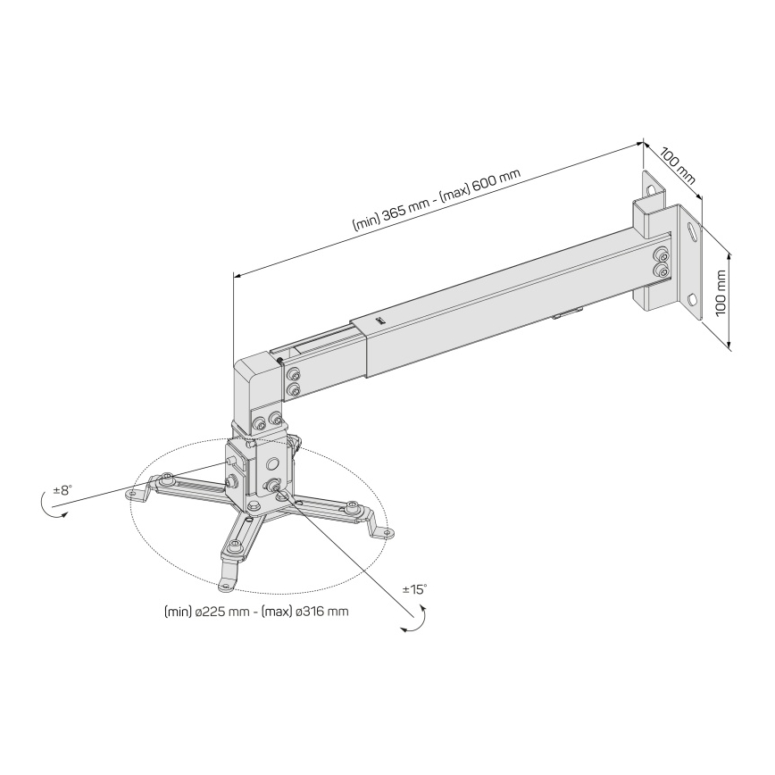 CONNECT IT CMF-7020-SL - Projector wall holder silver