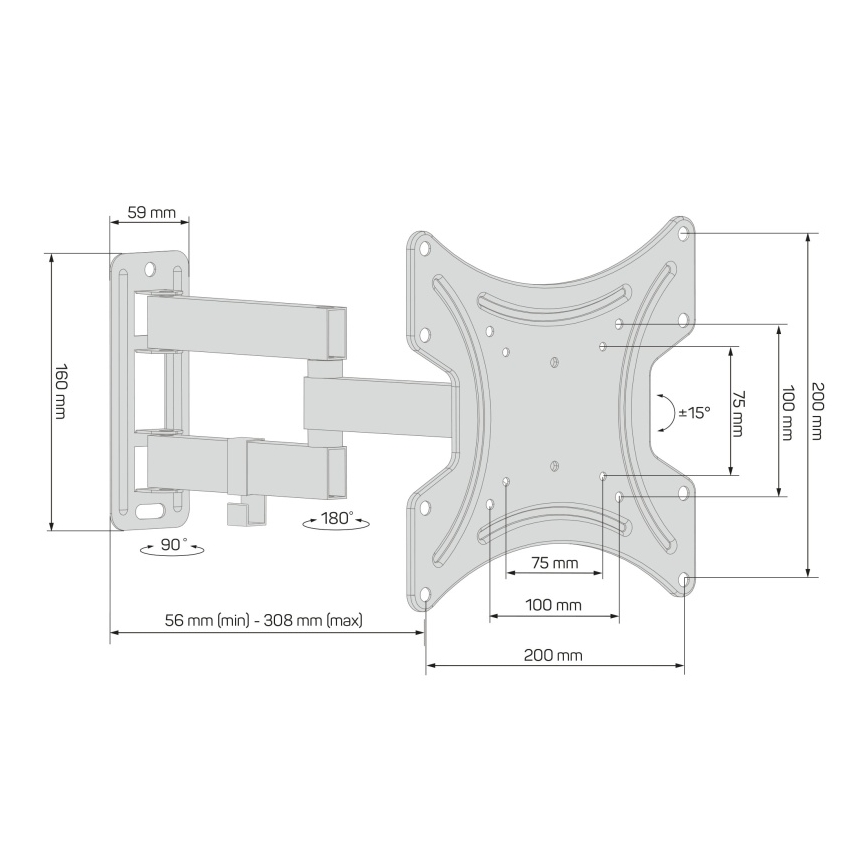 CONNECT IT CMH-2012-BK - Wall holder for TV 13-37” black