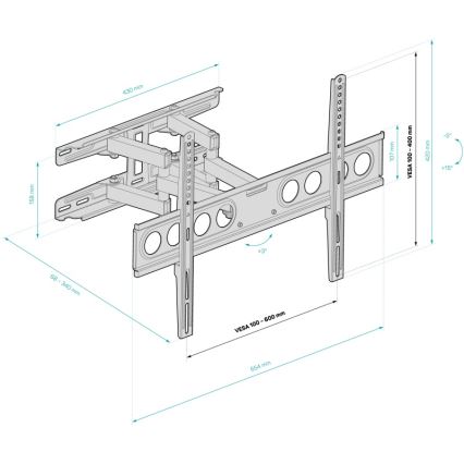 CONNECT IT CMH-7600-BK - Wall holder for TV 32-70” black