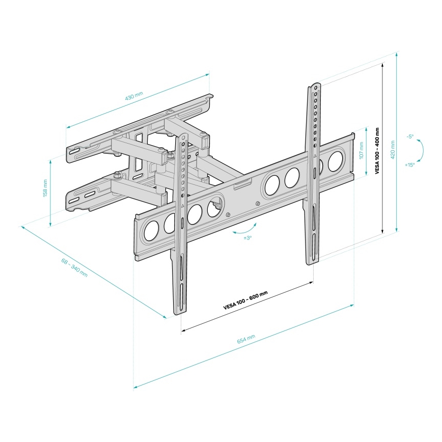 CONNECT IT CMH-7600-BK - Wall holder for TV 32-70” black